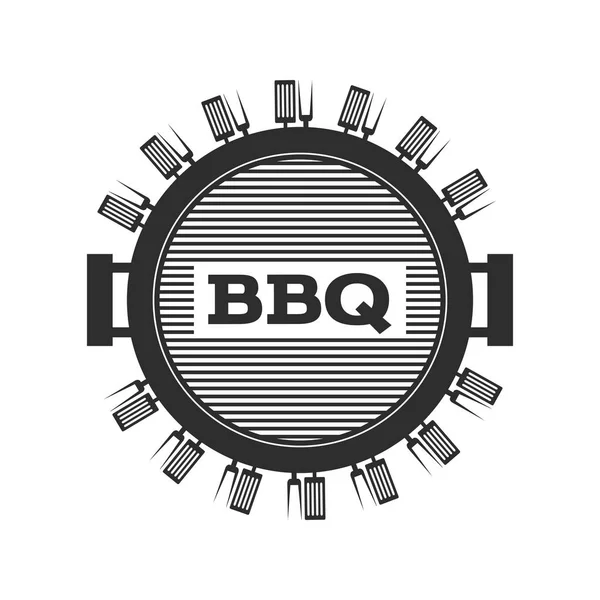 Dark Bbq Grill Emblema Para Seu Design Eps Vetor —  Vetores de Stock