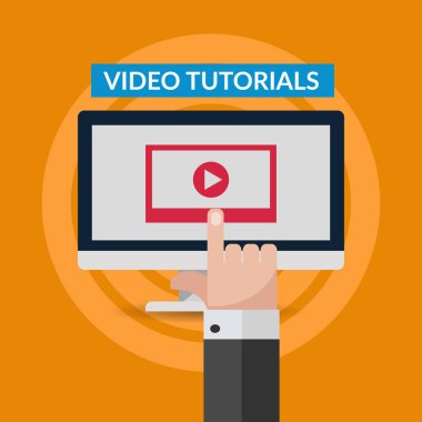 el illüstrasyon eps 10 vektör ile düz video öğretici tasarım