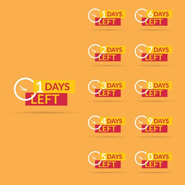 Gün sayısı sol geri sayım vektör illüstrasyon şablonu eps 10 v