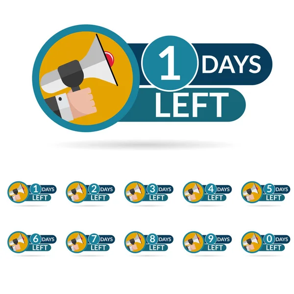 Gün sayısı sol geri sayım mavi tasarım vektör illüstrasyon templ