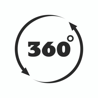 Tasarım eps 10 vektör için 360 derece şablon koyu simge