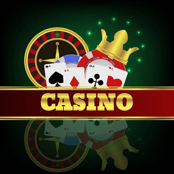 Casino tarjeta corona concepto diseño eps 10 vector — Vector de stock