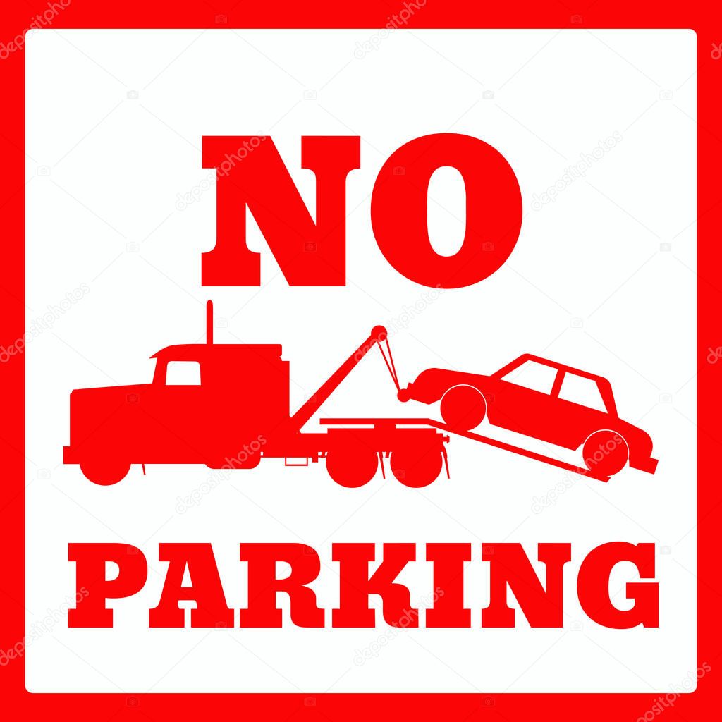 No parking sign icon towing truck for design eps 10 vector