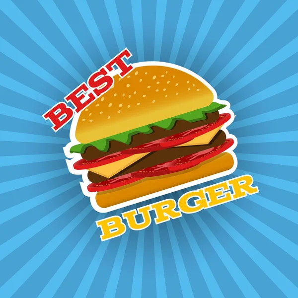 Melhor bandeira azul Burger para o seu design eps 10 vetor —  Vetores de Stock