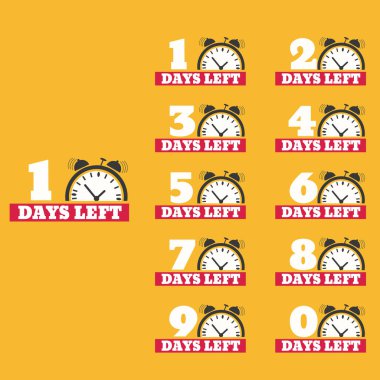 Gün saat afiş toplama seti eps 10 yapmak için sol