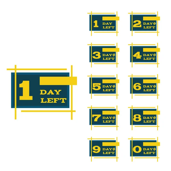 Giorni a sinistra per andare blu giallo design banner raccolta set eps 1 — Vettoriale Stock