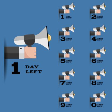 Dizaynınız için düz el günü 10 vektör illüstrasyonuna ayarlı