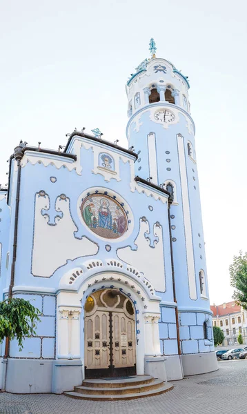 Знаменитая Голубая Церковь Одна Главных Достопримечательностей Братиславы — стоковое фото