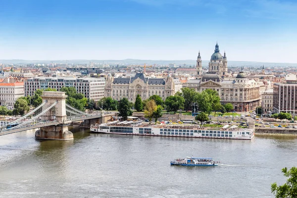 May 2018 Budapest Hungary Aerial View Basilica Stephen Szechenyi Chain — Stock Photo, Image
