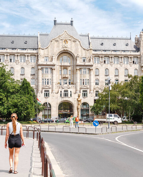14 MAY 2018, BUDAPEST, HUNGARY: Gresham Palace now is luxury Four Seasons Hotel