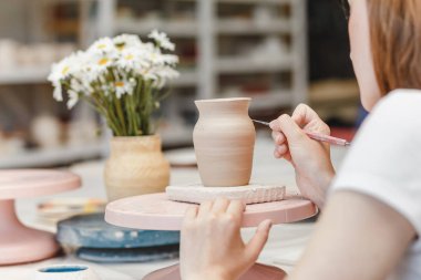 Kil seramik seramik, kadın dishware pot Dekorasyon Atölyesi