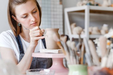 Kil seramik seramik, kadın dishware pot Dekorasyon Atölyesi