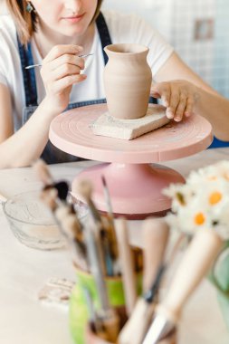 Kil seramik seramik, kadın dishware pot Dekorasyon Atölyesi