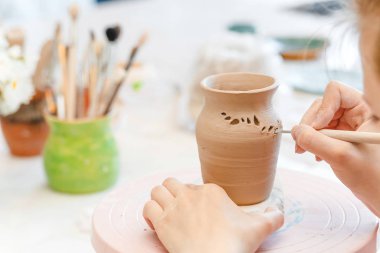 Kil seramik seramik, kadın dishware pot Dekorasyon Atölyesi