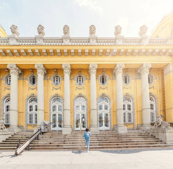 Arquitectura Del Palacio Szechenyi Baño Termal Budapest Principales Destinos Turísticos — Foto de Stock