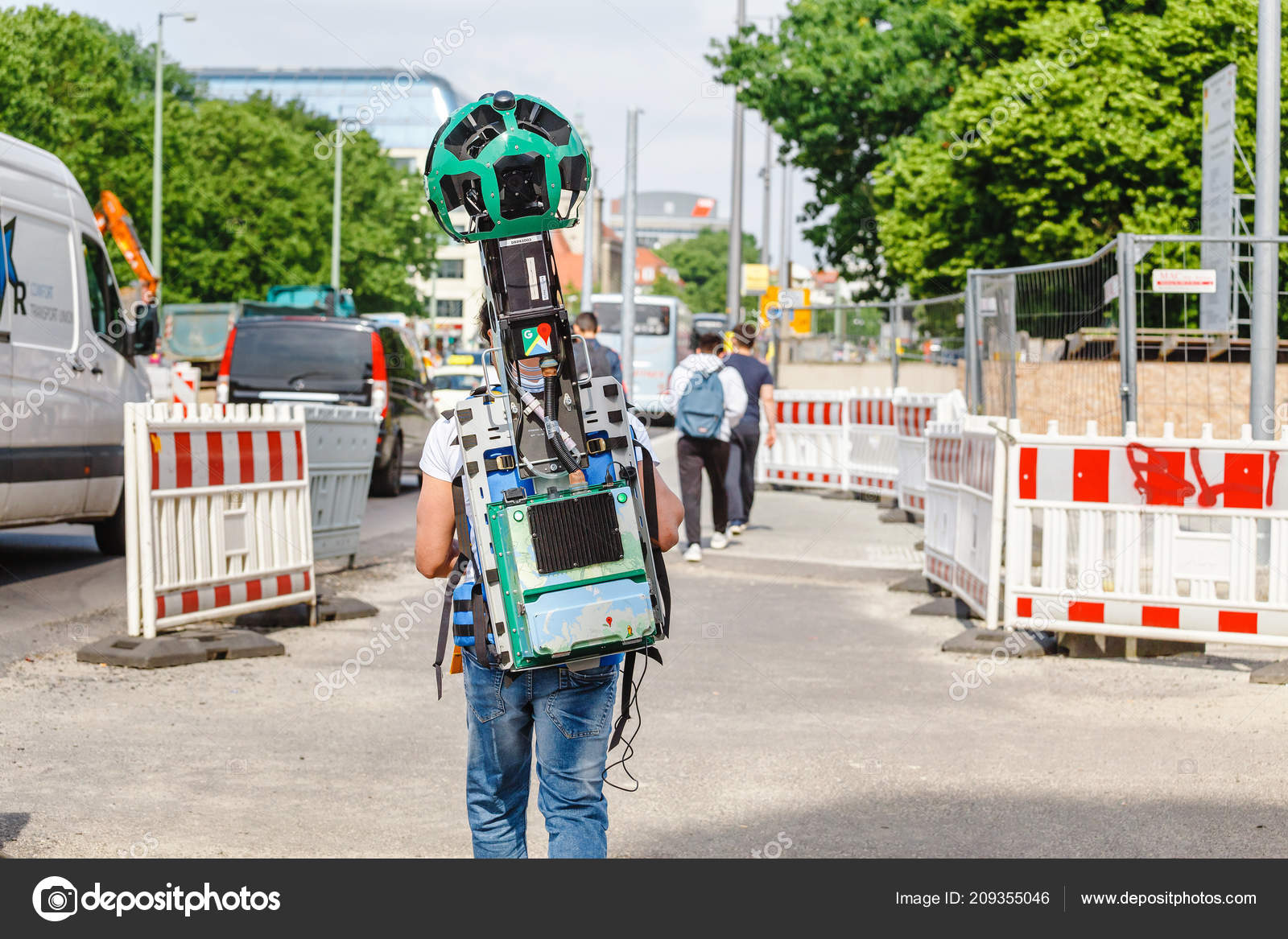 May 2018 Berlin Germany Young Man Google Corporation Working Huge