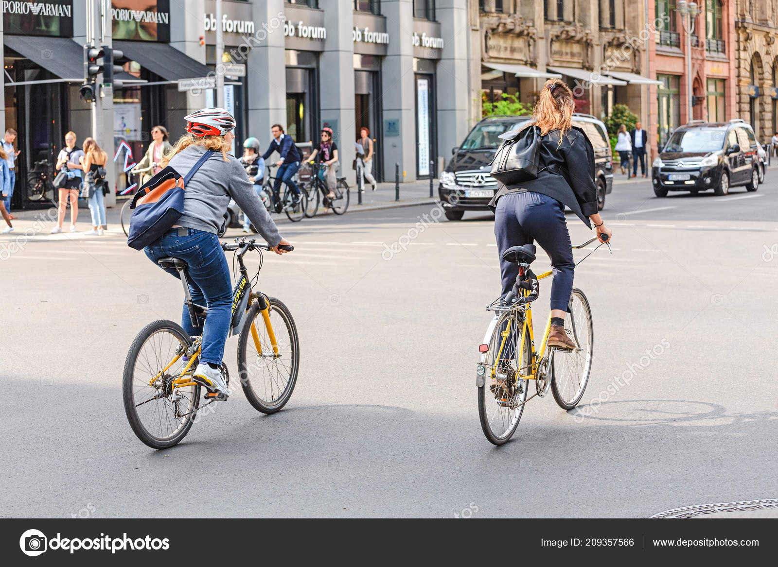 people riding bikes