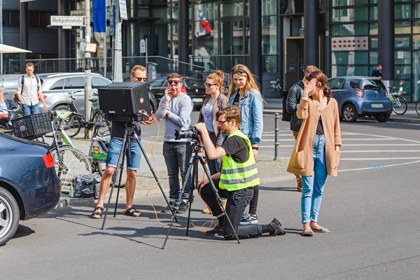Maj 2018 Berlin Tyskland Skjuta Film Eller Film Gatan Berlin — Stockfoto