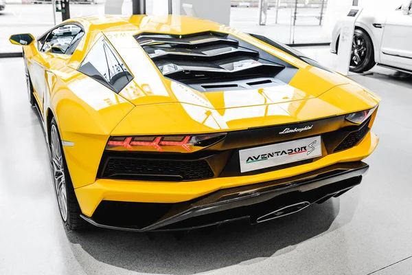 May 2018 Berlin Germany Lamborghini Aventador Sports Car Close Seup — стоковое фото