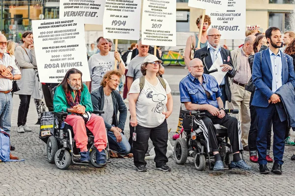 2018 Május Berlin Németország Fogyatékkal Élő Résztvevők Kerekes Székek Lmbt — Stock Fotó