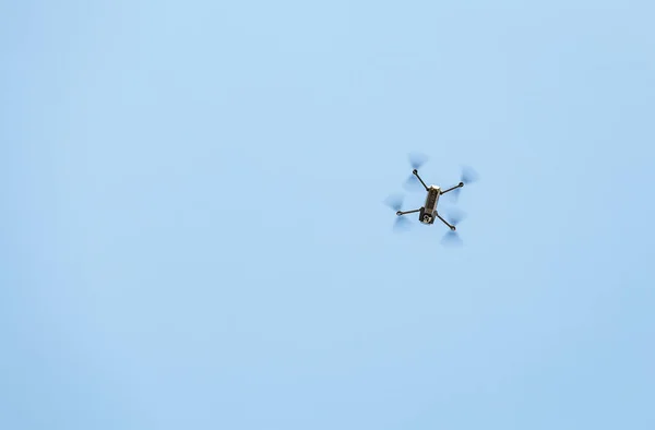 Black Drone Flying Blue Sky — Stock Photo, Image