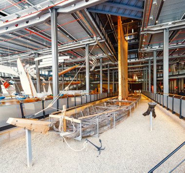 Berlin, Almanya - 19 Mayıs 2018: gemi Alman Teknik Müzesi'nde tarihi Denizcilik Sergisi