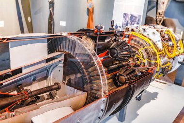 uçak motoru makine veya endüstriyel arka plan olarak görünümü Kapat