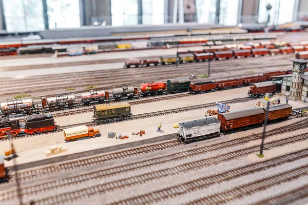 miniature railway train station model