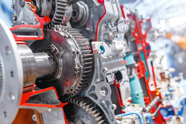 Motor Avião Vista Perto Como Máquina Fundo Industrial — Fotografia de Stock