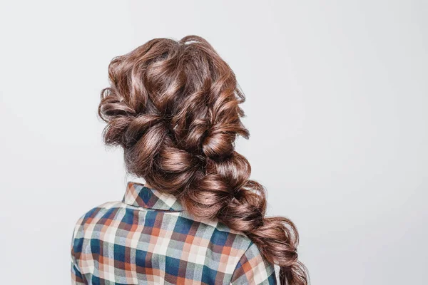Όμορφη Γυναίκα Ουρά Μαλλιά Στυλ Κομμωτι — Φωτογραφία Αρχείου