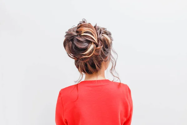 Casamento Beleza Penteado Noite Visão Traseira Traseira — Fotografia de Stock