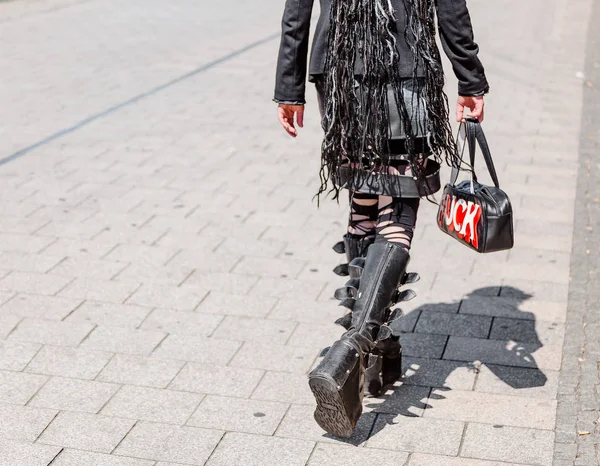 Gotische Punk Meisje Het Jaarlijkse Festival Van Leipzig — Stockfoto