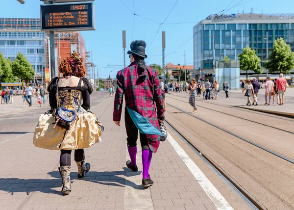 Leipzig Niemcy Maja 2018 Ubrane Osoby Weź Udział Rocznym Gothic — Zdjęcie stockowe