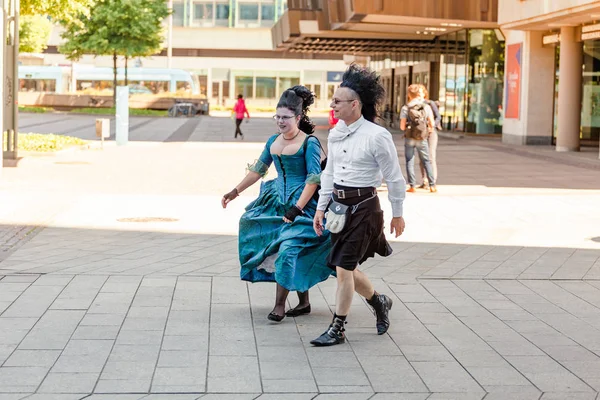 Leipzig Germany May 2018 Dressed People Take Part Annual Gothic — Stock Photo, Image