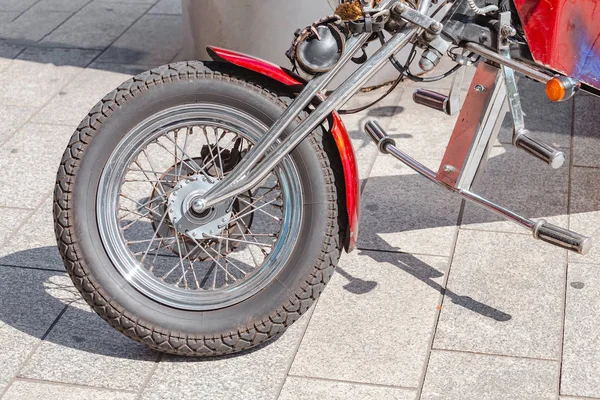 Лейпзиг Германия Мая 2018 Года Крупный План Колес Мотоциклов — стоковое фото