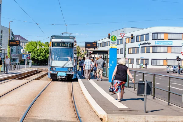 Lipzig Germania Maggio 2018 Tram Come Trasporto Pubblico Lipsia — Foto Stock