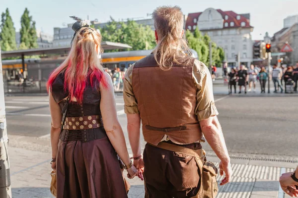 Leipzig Niemcy Maja 2018 Ubrane Osoby Weź Udział Rocznym Gothic — Zdjęcie stockowe