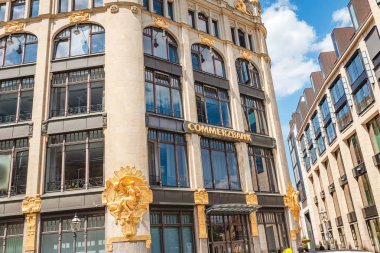 Leipzig, Almanya - 21 Mayıs 2018: Leipzig Bankası Commerzbank dış mimari