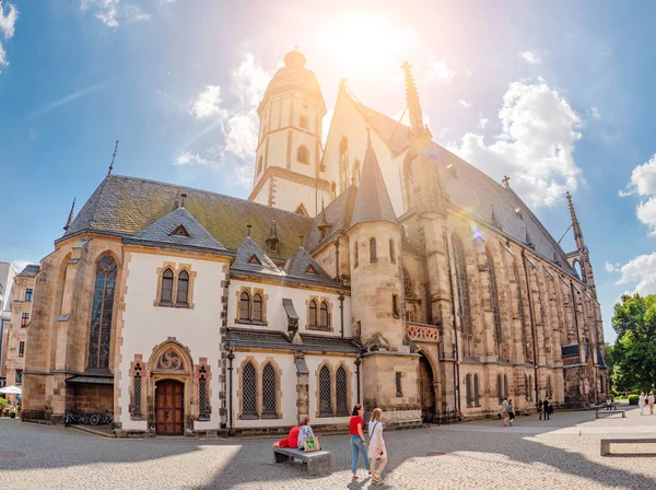 Leipzig Germany May 2018 Panoramic View Architecture Facade Thomas Church — Stock Photo, Image