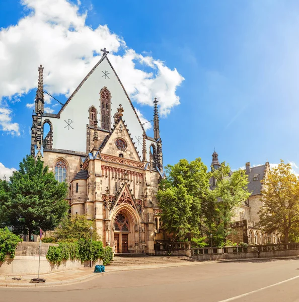 Panoráma Építészet Homlokzat Thomas Church Royal Lipcse Németország Travel Idegenforgalmi — Stock Fotó