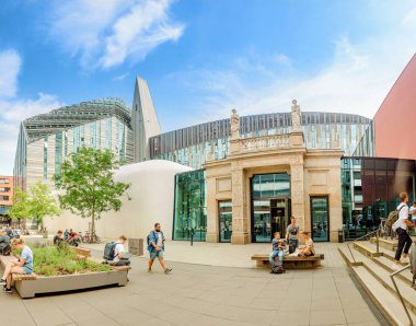 21 Mayıs 2018, Leipzig, Almanya: Leipzig Üniversitesi binasının mimarisi