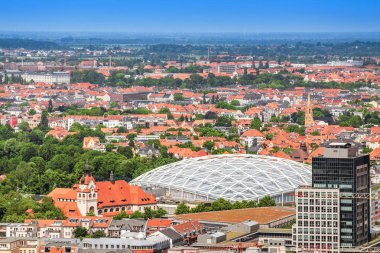 Leipzig hava cityscape görünümünden gözlem noktası
