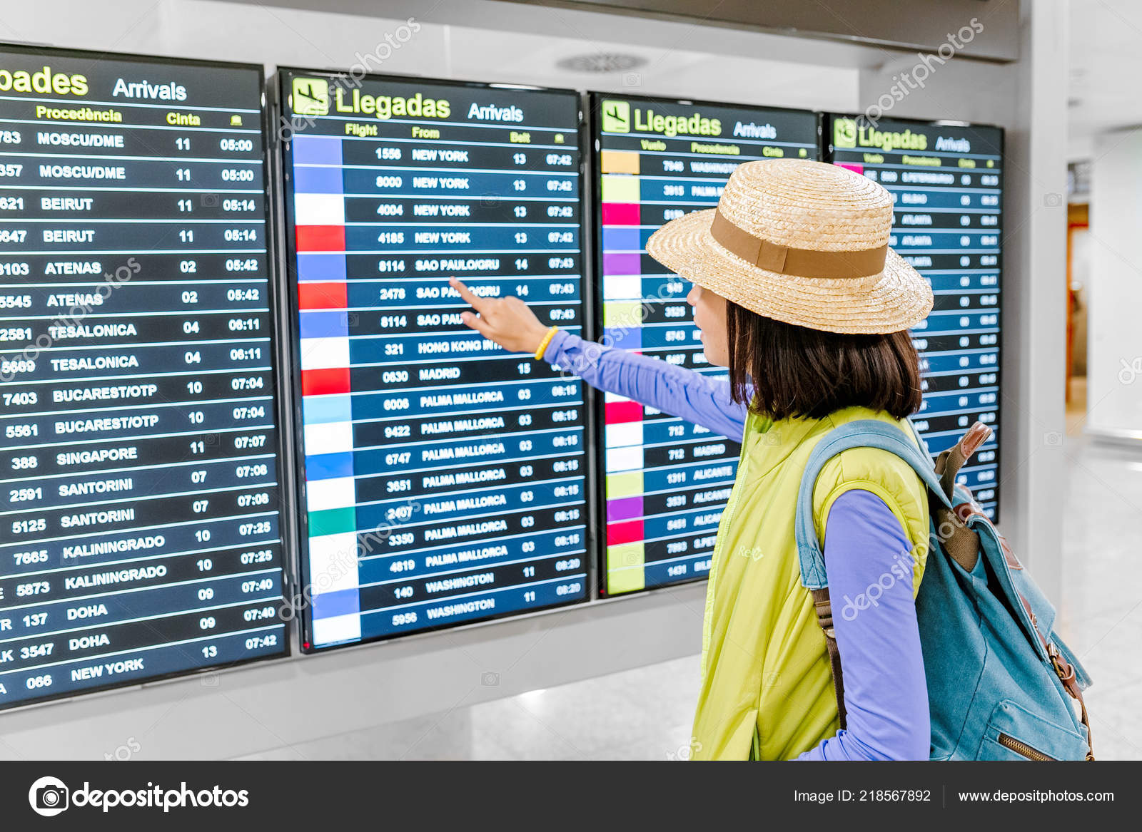Tabela De Arrivalss E De Partidas No Aeroporto De Louis Armstrong