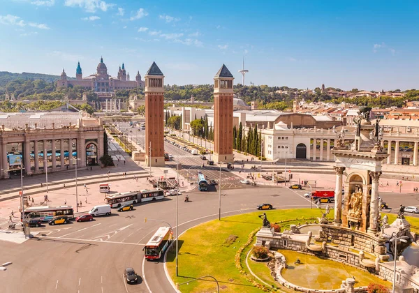 Juli 2018 Barcelona Spanje Cityscape Uitzicht Plaça Espanya Spanje Vierkant — Stockfoto