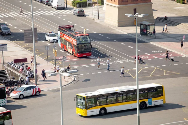 Luglio 2018 Barcelona Spagna Barcelona City Tour Bus Trasporti Pubblici — Foto Stock