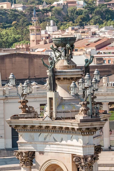 Juli 2018 Barcelona Spanje Fontein Het Centrum Van Plaça Espanya — Stockfoto