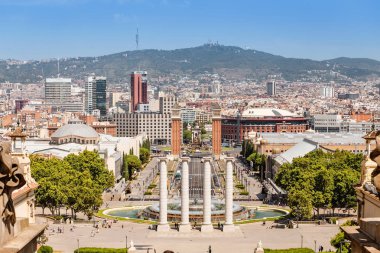 10 Temmuz 2018, Barselona, İspanya: dört da bilinen iyonik sütun Josep Puig Meydanı olarak ben Cadafalch Barcelona'da sütun görünümünü