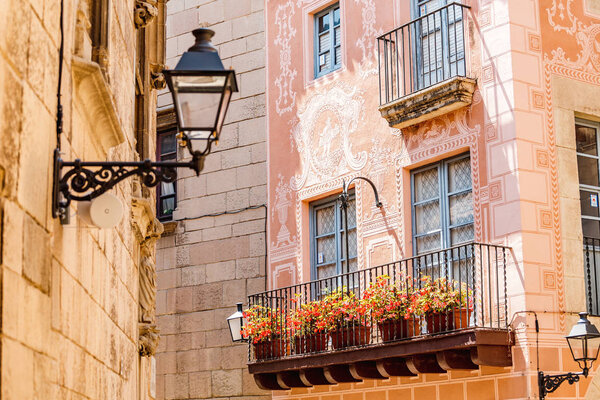 10 JULY 2018, Poble Espanyol, BARCELONA, SPAIN: traditional architecture in Spanish village