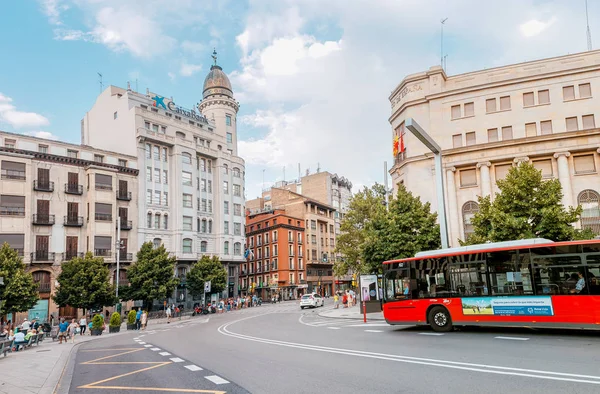 Juli 2018 Zaragoza Spanje Caixa Bank Office Wolkenkrabbers Het Centrum — Stockfoto