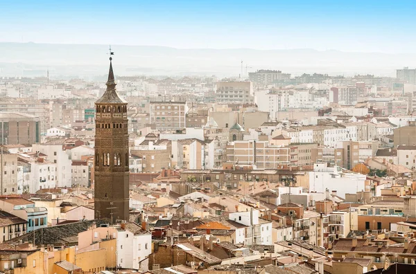 stock image Mudejar style tower Iglesia San Pablo in Zaragoza, Spain